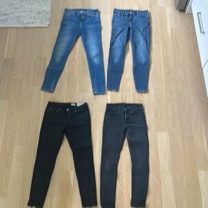 All Saints Women's Skinny Jeans - Blue and Black